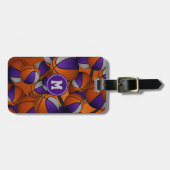 lila graue Basketballmuster - Teamfarben Gepäckanhänger (Vorderseite horizontal)