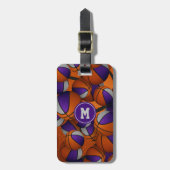 lila graue Basketballmuster - Teamfarben Gepäckanhänger (Vorderseite vertikal)