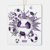 lila graue Fußball Blowout-Girls Keramikornament (Links)