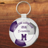 lila graue Fußballmannschaft färbt Sportgeschenke Schlüsselanhänger (Vorderseite)