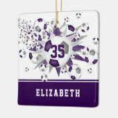 Lila graue Fußballstars personalisiert Keramikornament (Links)