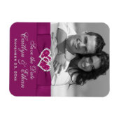 Lila, Graue Herzen Save the Date Foto Magnet (Horizontal)