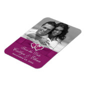 Lila, Graue Herzen Save the Date Foto Magnet (Linke Seite)