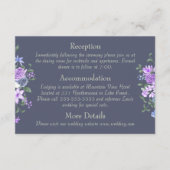 Lila, graue kalligraphische Hochzeitsdetails Begleitkarte (Vorderseite)