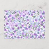 Lila, graue kalligraphische Hochzeitsdetails Begleitkarte (Rückseite)