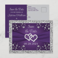 Lila, graue Liebe Herz Hochzeit speichern das Datu