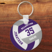 lila graue Mannschaft färbt Jungs-Mädels Volleybal Schlüsselanhänger (Vorderseite)