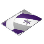 lila graue Mannschaft färbt Jungs Volleyball Notizblock (Linke Seite)