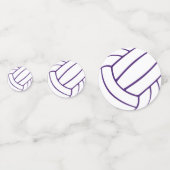 Lila graue Mannschaft färbt Volleyball-Geburtstag Konfetti (Rückseiten)