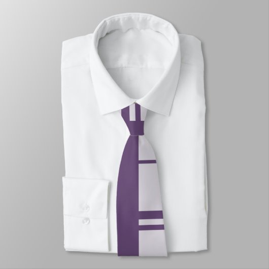 Lila, graue Retro-Streifen Krawatte (Gebunden)