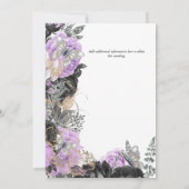 Lila graue Rose Schmetterling elegante Hochzeit Einladung (Rückseite)