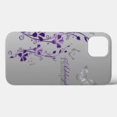 Lila, graue Schmetterlingsflora-iPad Air Hüllen (Rückseite (Horizontal))