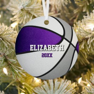 lila graue Sportteamfarben Basketball Metall oder Ornament Aus Metall