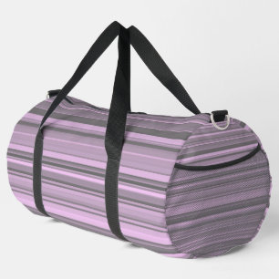 Lila Graue Streifen Groß Duffle Bag
