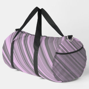 Lila Graue Streifen Groß Duffle Bag