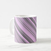 Lila graue Streifen Kaffeetasse (Vorderseite Links)