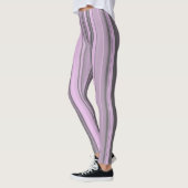 Lila graue Streifen Leggings (Links)