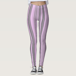 Lila Graue Streifen Leggings