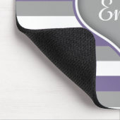 Lila graue Streifen und Herz Mousepad (Ecke)