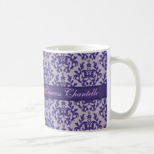 Lila graue Tasse Damastes "Prinzessin Chantelle" (Rechts)