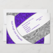 lila graue Volleyball Geburtstagsparty Einladung (Rückseite)