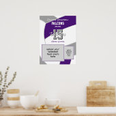 lila graue Volleyballmannschaftsfarben Poster (Küche)