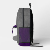lila graue Volleyballmannschaftsfarben Teamname Bedruckter Rucksack (Rechts)