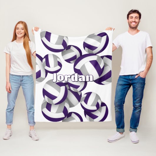 lila graue Volleyballs Mädcheneinrichtung Fleecedecke (Beispiel)