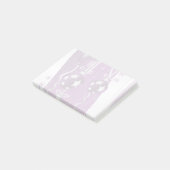 Lila, graue Weihnachtsbälle Sterne und Schneeflock Post-it Klebezettel (angewinkelt)