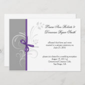 Lila graue weiße Wirbel Post Weddi Einladung (Vorne/Hinten)