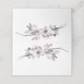 Lila graue Winter Floral Wedding Verlobung Platzkarte (Außenseite Aufgefaltet)