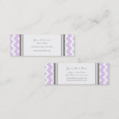 Lila graue Zickzack Retro Geschäfts-Karten Mini Visitenkarte (Vorne/Hinten)