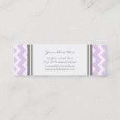 Lila graue Zickzack Retro Geschäfts-Karten Mini Visitenkarte (Rückseite)