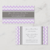 Lila graue Zickzack Retro Geschäfts-Karten Visitenkarte (Vorne/Hinten)