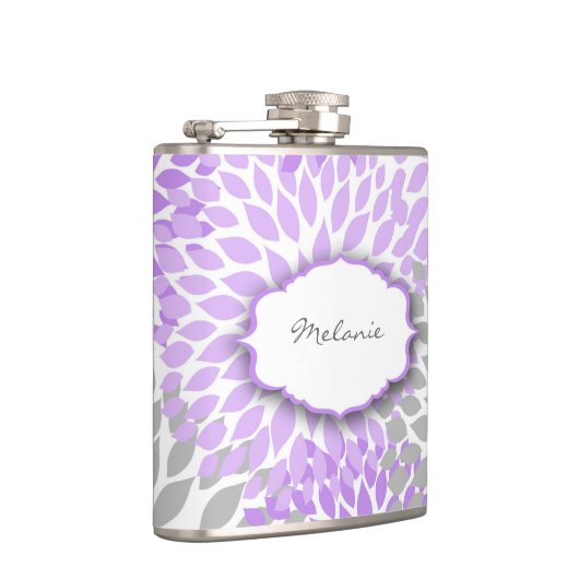 Lila Grauer Dahlia-Flasche mit Namen Flachmann (Rechts)