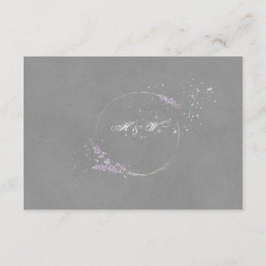 Lila grauer Lavendel Begleitkarte (Rückseite)