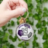 lila grauer Mannschaftsspieler Jungs Fußball Schlüsselanhänger (Hand)