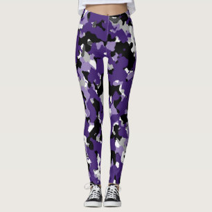 Lila grauer Schwarz-weißer Leggings