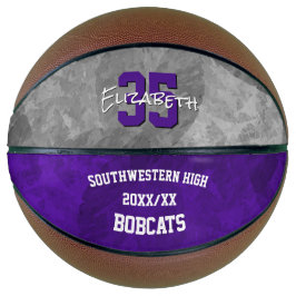 Lila grauer Teamname Ende der Saison Keepake Basketball