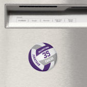 lila grauer Volleyball mit Teamname Magnet (In Situ (Geschirrspüler))