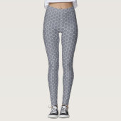 Lila graues Bienenwaben-Hexagon-Muster Leggings (Vorderseite)