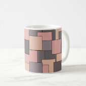 Lila-graues geometrisches Muster Kaffeetasse (VorderseiteRechts)