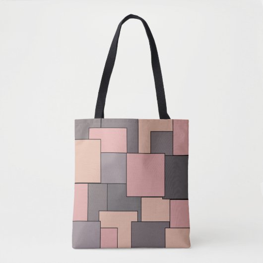 Lila-graues geometrisches Muster Tasche (Vorderseite)
