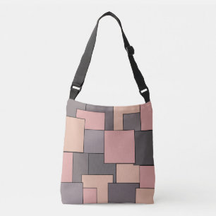 Lila-graues geometrisches Muster Tragetaschen Mit Langen Trägern