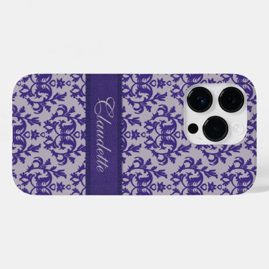 Lila graues Grautelefon Case-Mate iPhone Hülle (Rückseite (Horizontal))