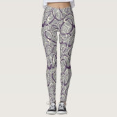 lila graues Mod-Retro-Schleifen geometrisches Must Leggings (Vorderseite)