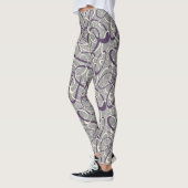 lila graues Mod-Retro-Schleifen geometrisches Must Leggings (Links)