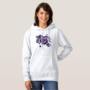 lila graues Team färbt Girl-Basketball-Stars Hoodie