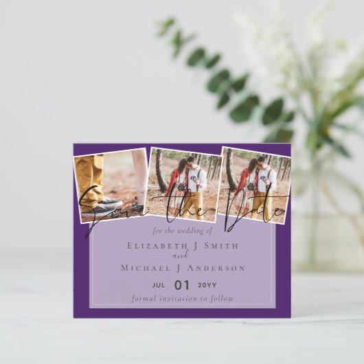 Lila Graufarben-Trends-Hochzeit (Stehend Vorderseite)