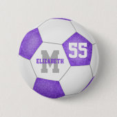 lila Graufußball-personalisiert Button (Vorderseite)